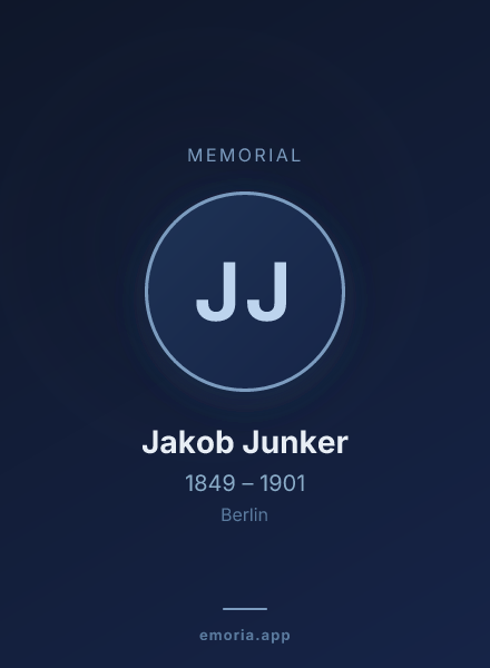 Memorial portrait of Jakob Junker