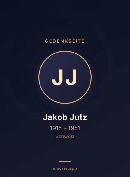 Gedenkportrait von Jakob Jutz