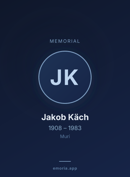 Memorial portrait of Jakob Käch