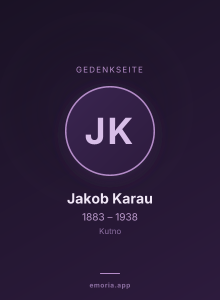 Gedenkportrait von Jakob Karau