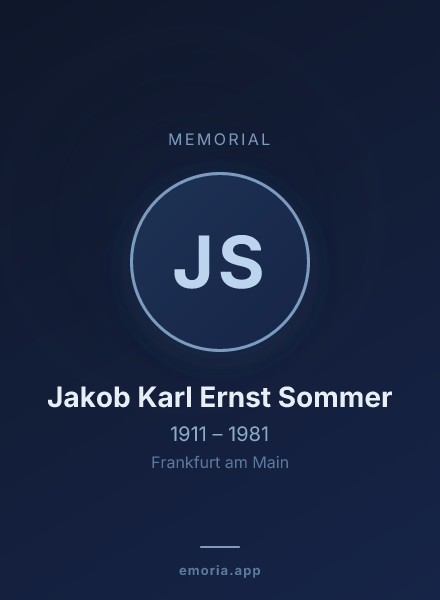 Memorial portrait of Jakob Karl Ernst Sommer
