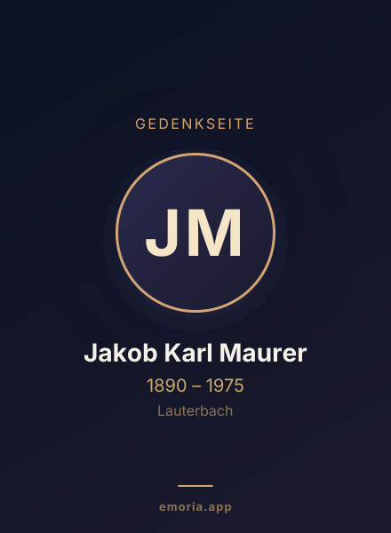 Gedenkportrait von Jakob Karl Maurer