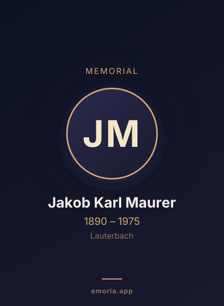 Memorial portrait of Jakob Karl Maurer