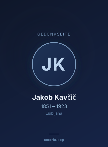 Gedenkportrait von Jakob Kavčič