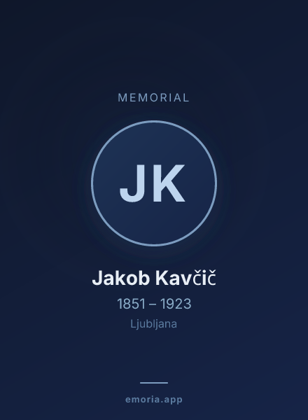 Memorial portrait of Jakob Kavčič