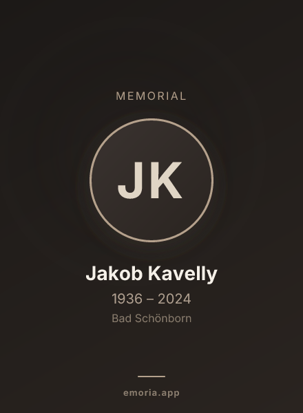 Memorial portrait of Jakob Kavelly