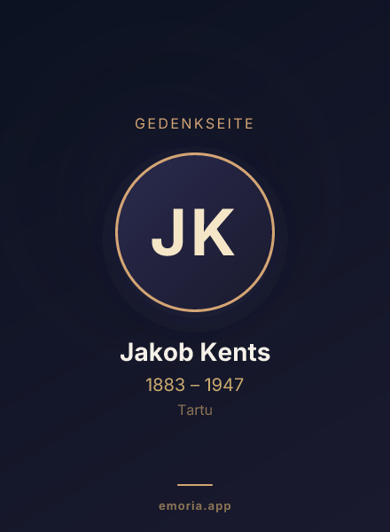 Gedenkportrait von Jakob Kents