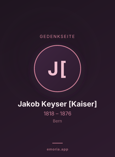 Gedenkportrait von Jakob Keyser [Kaiser]