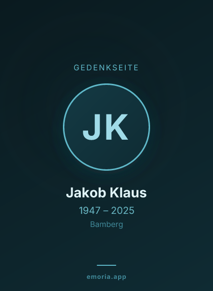 Gedenkportrait von Jakob Klaus