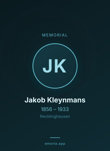 Memorial portrait of Jakob Kleynmans