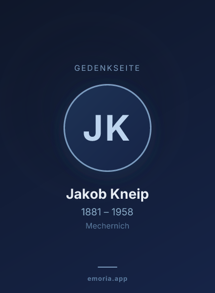 Gedenkportrait von Jakob Kneip