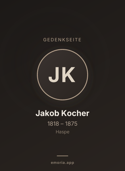 Gedenkportrait von Jakob Kocher