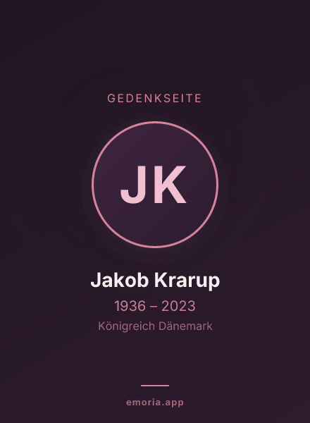 Gedenkportrait von Jakob Krarup
