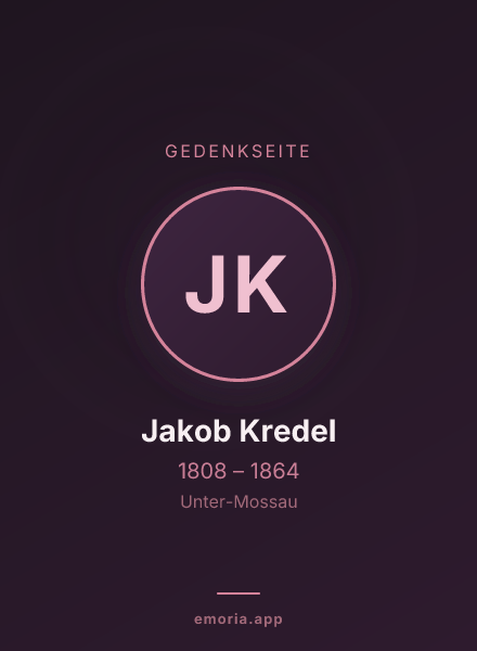 Gedenkportrait von Jakob Kredel