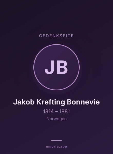 Gedenkportrait von Jakob Krefting Bonnevie