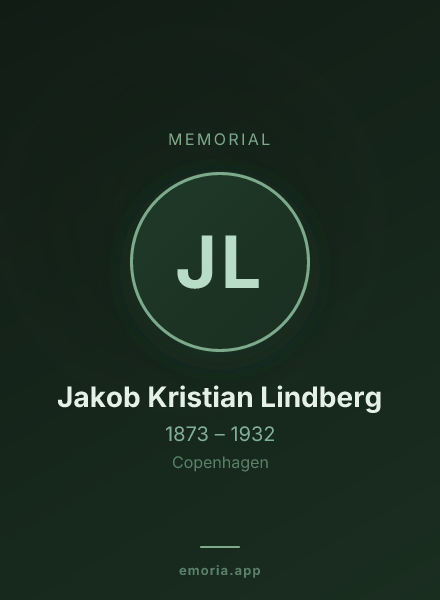 Memorial portrait of Jakob Kristian Lindberg