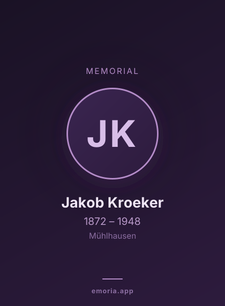 Memorial portrait of Jakob Kroeker