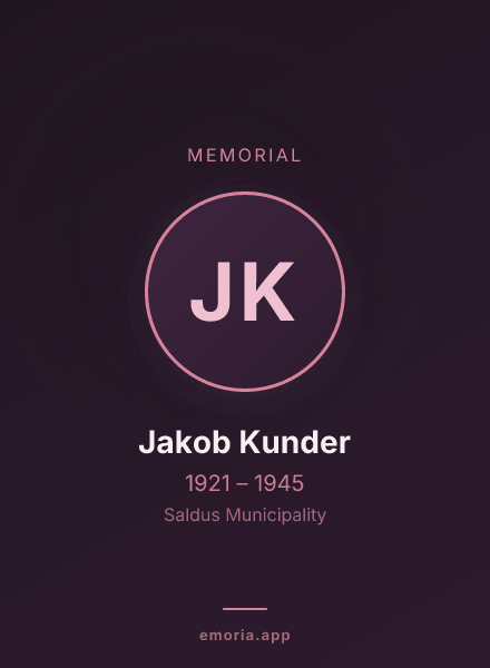 Memorial portrait of Jakob Kunder