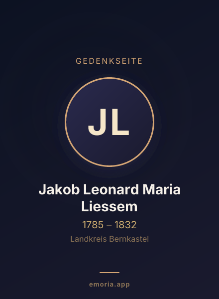 Gedenkportrait von Jakob Leonard Maria Liessem