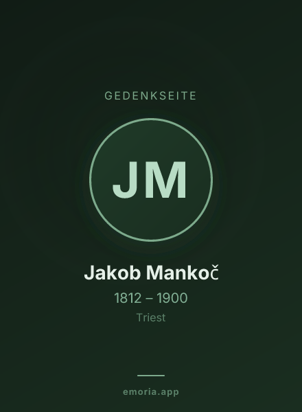 Gedenkportrait von Jakob Mankoč