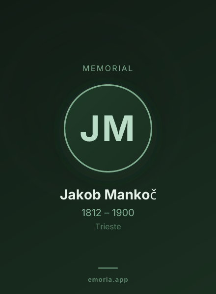 Memorial portrait of Jakob Mankoč