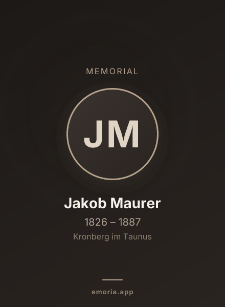 Memorial portrait of Jakob Maurer