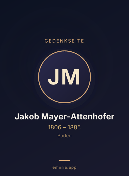 Gedenkportrait von Jakob Mayer-Attenhofer