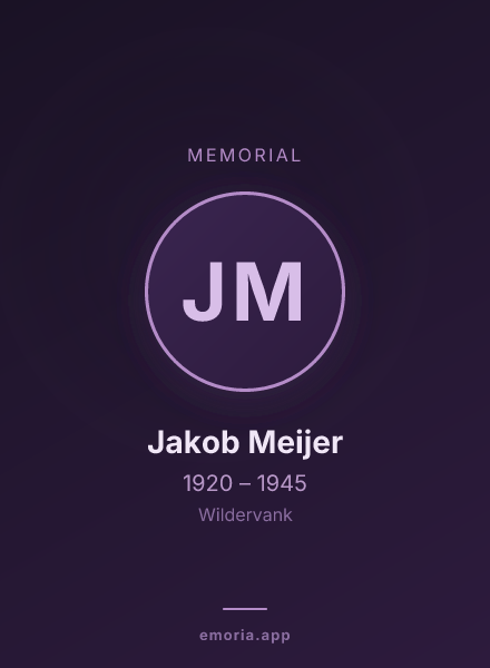 Memorial portrait of Jakob Meijer