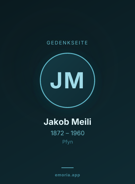 Gedenkportrait von Jakob Meili