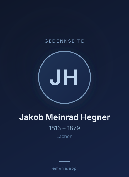 Gedenkportrait von Jakob Meinrad Hegner