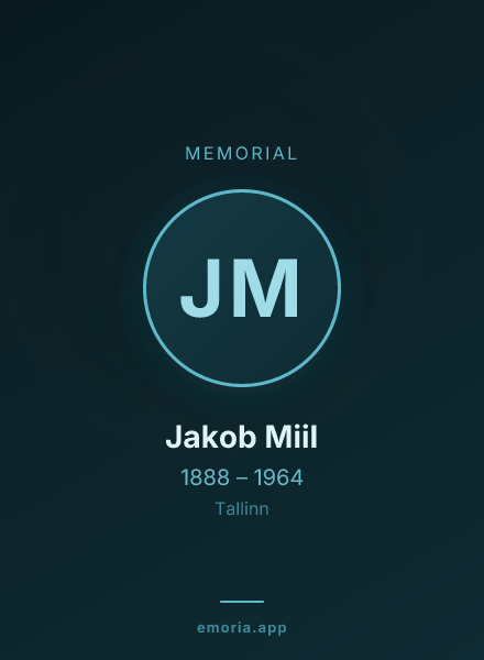 Memorial portrait of Jakob Miil