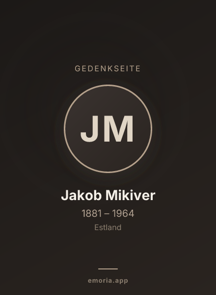 Gedenkportrait von Jakob Mikiver
