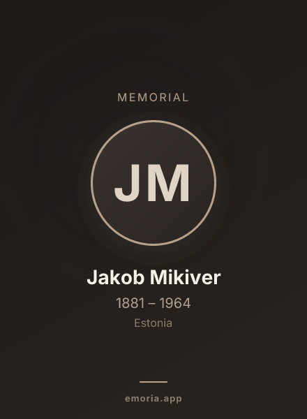 Memorial portrait of Jakob Mikiver