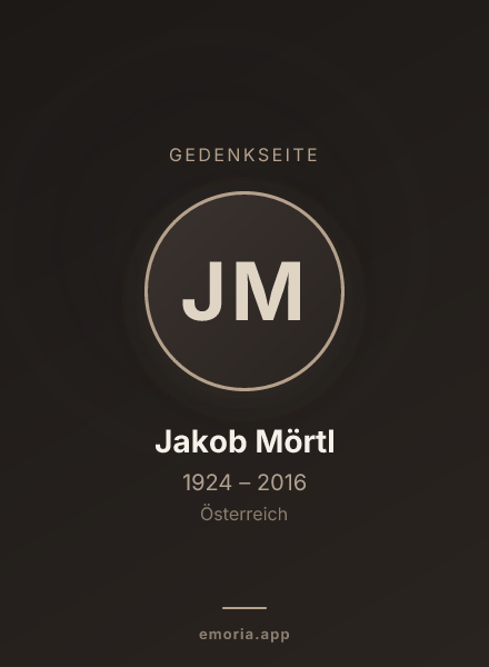 Gedenkportrait von Jakob Mörtl