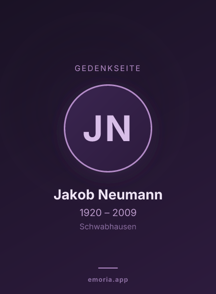 Gedenkportrait von Jakob Neumann