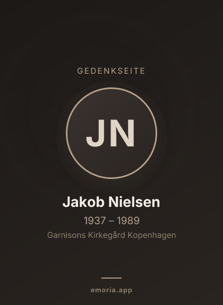 Gedenkportrait von Jakob Nielsen