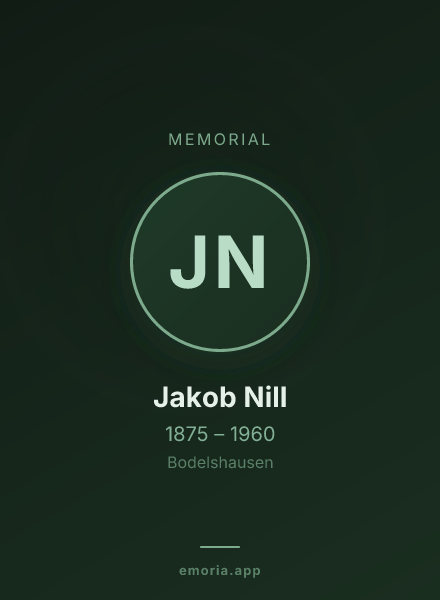 Memorial portrait of Jakob Nill