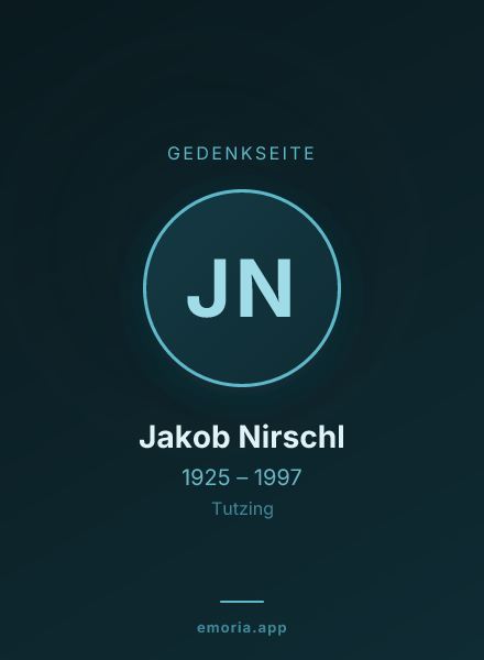 Gedenkportrait von Jakob Nirschl