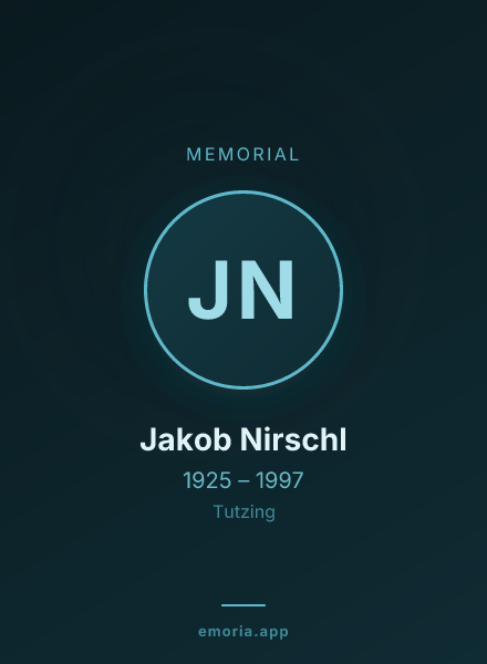 Memorial portrait of Jakob Nirschl