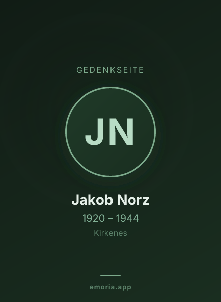 Gedenkportrait von Jakob Norz