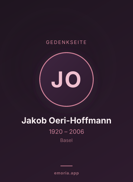 Gedenkportrait von Jakob Oeri-Hoffmann