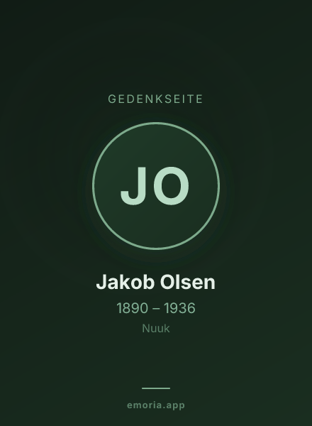 Gedenkportrait von Jakob Olsen