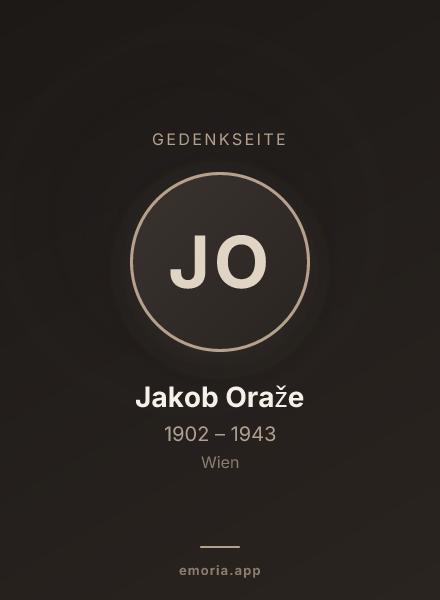 Gedenkportrait von Jakob Oraže
