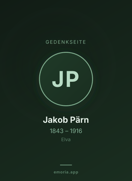 Gedenkportrait von Jakob Pärn