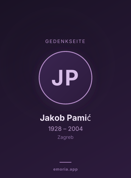 Gedenkportrait von Jakob Pamić