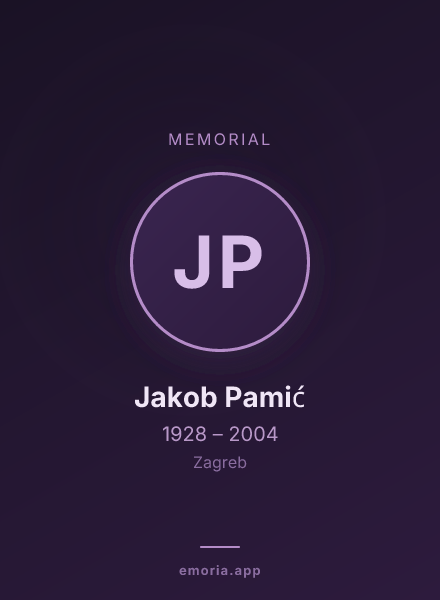 Memorial portrait of Jakob Pamić