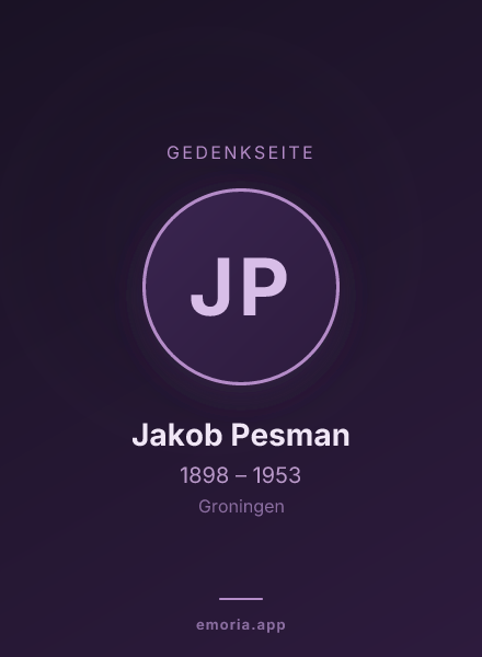 Gedenkportrait von Jakob Pesman