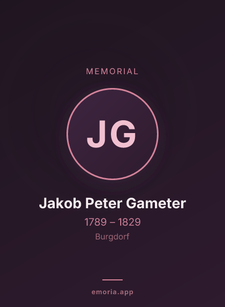 Memorial portrait of Jakob Peter Gameter