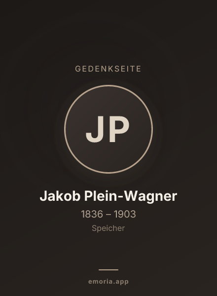 Gedenkportrait von Jakob Plein-Wagner
