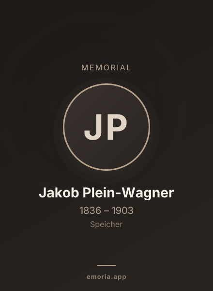 Memorial portrait of Jakob Plein-Wagner